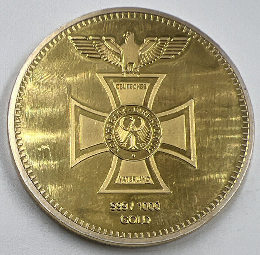 1872 Germany Reichsbank Gold Plated Coin | Fine Collectable Grade | a1239