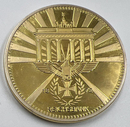 1872 Germany Reichsbank Gold Plated Coin | Fine Collectable Grade | a1239