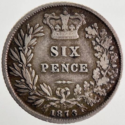 1873 Victoria Sixpence Silver Coin | Fine Collectable Grade | a9797