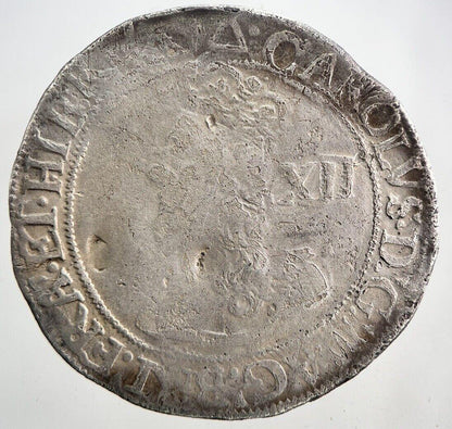 1625-49 Charles I 1st Tower Mint Shilling Silver Hammered Coin | a5980