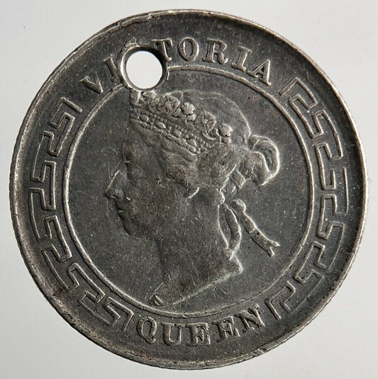 1894 Ceylon 10 Cents Silver Coin | Very High Grade