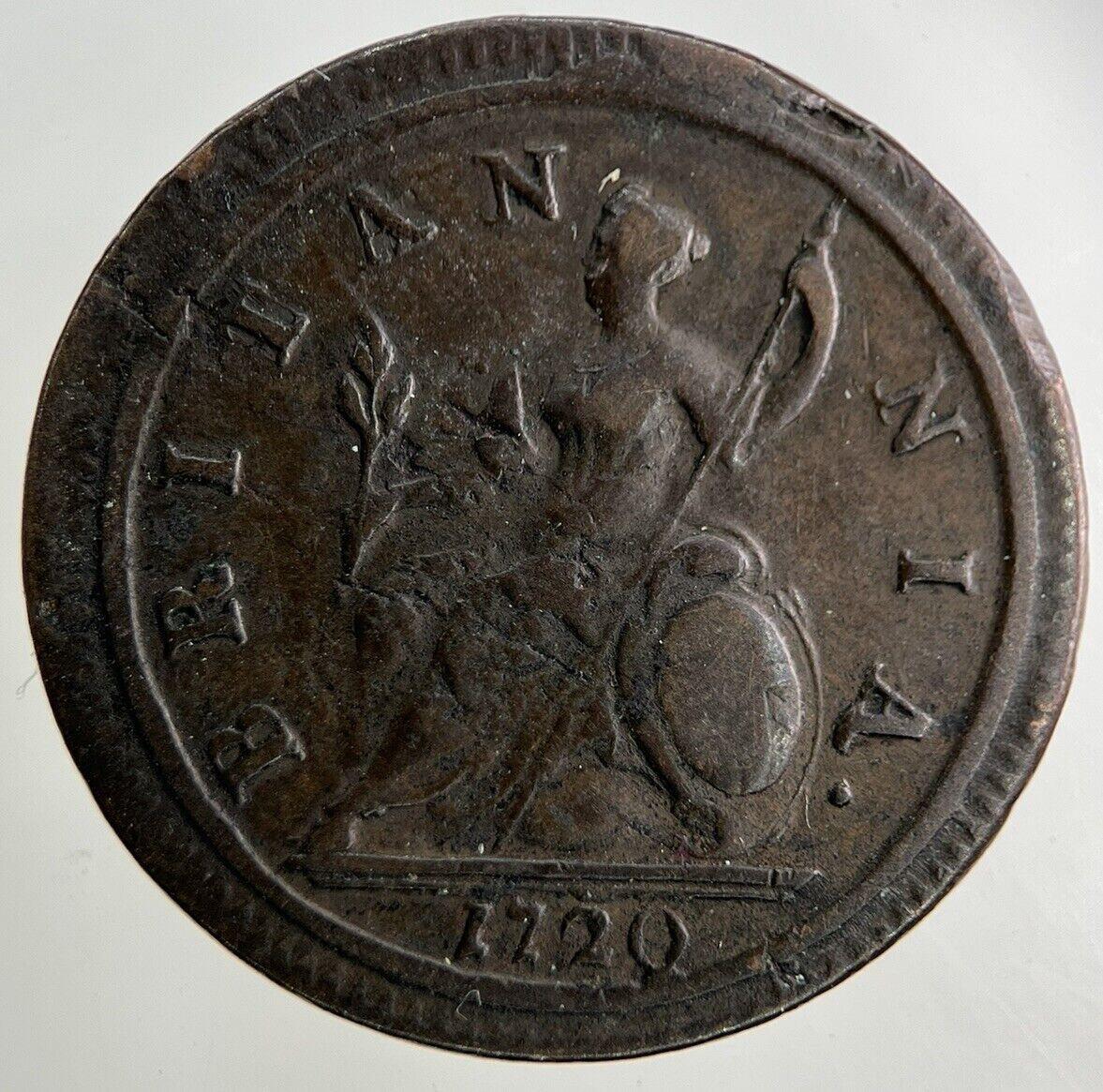 1720 George I 1st Half-Penny Coin | Fine Collectable Grade