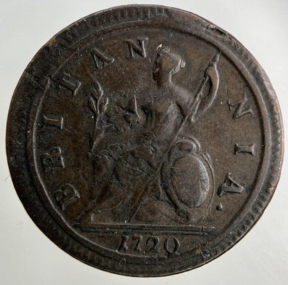 1720 George I 1st Half-Penny Coin | Fine Collectable Grade