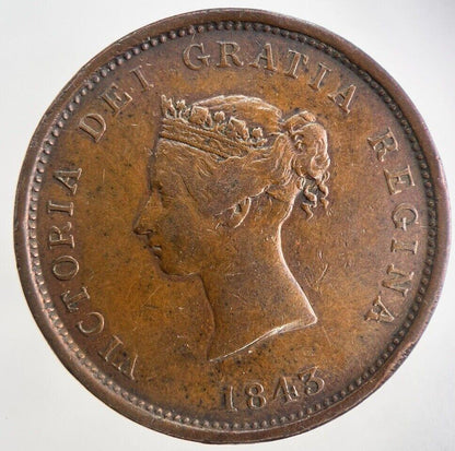 1843 Canada New Brunswick One Penny Token Coin | Very High Grade