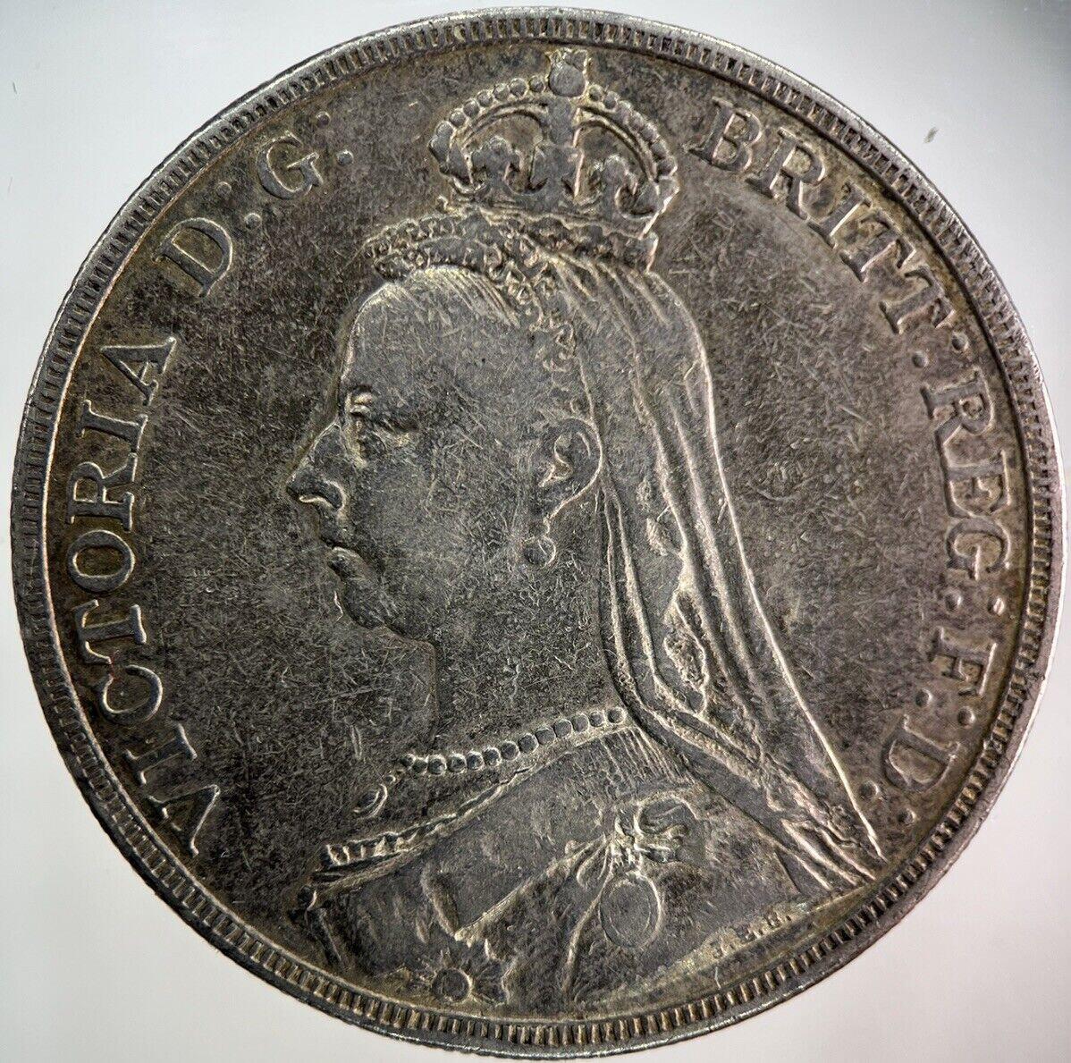 1889 Victoria One Crown Silver Coin | Fine Collectable Grade