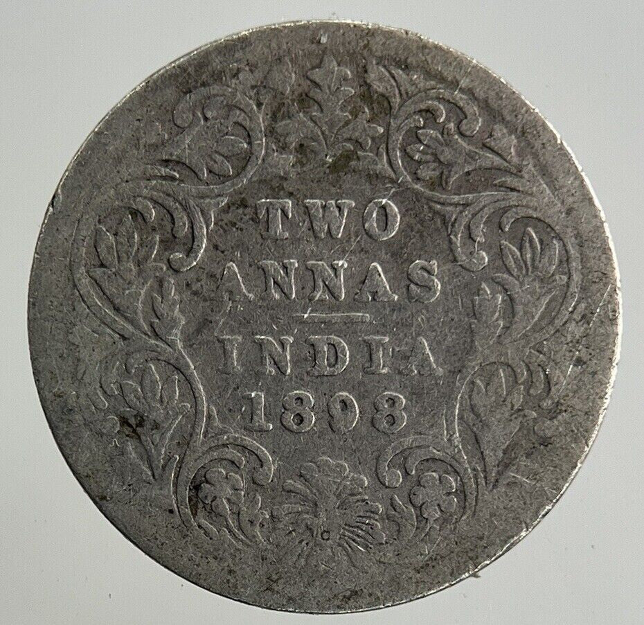 1898 India 2 Annas Silver Coin | Collectable Grade