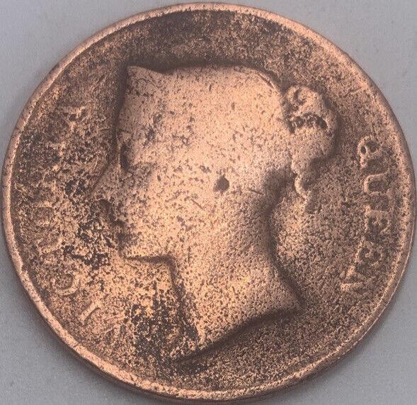 1845 One Cent East India Company Coin | Fair Grade | a502