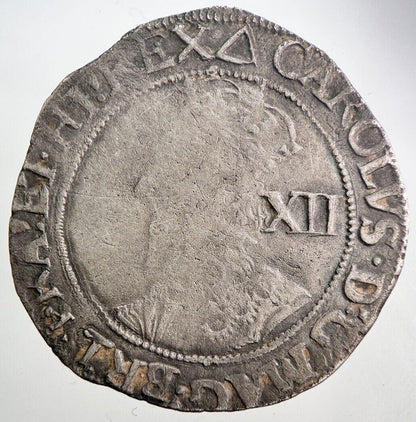 1625-49 Charles I 1st Tower Mint Shilling Silver Hammered Coin | a5979