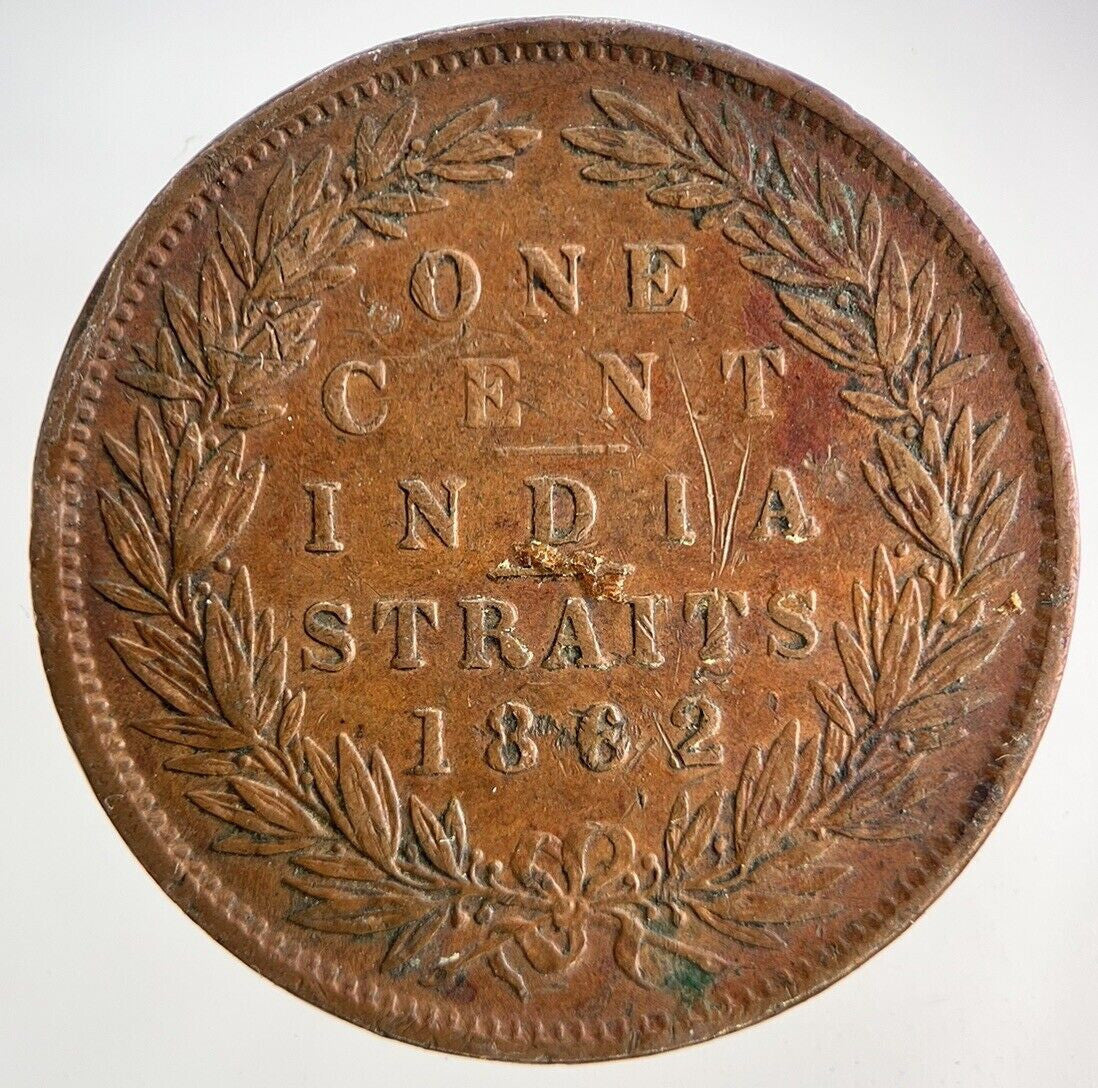 1862 India Straits One Cent Coin | Collectable Grade