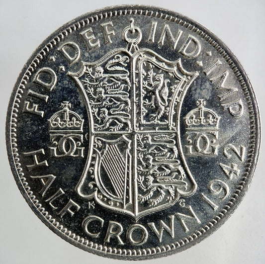 1942 George VI Half-Crown Silver Coin | Very High Grade