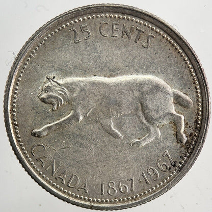 1967 Canada 25 Cents Silver Coin | Fine Collectable Grade | a5917