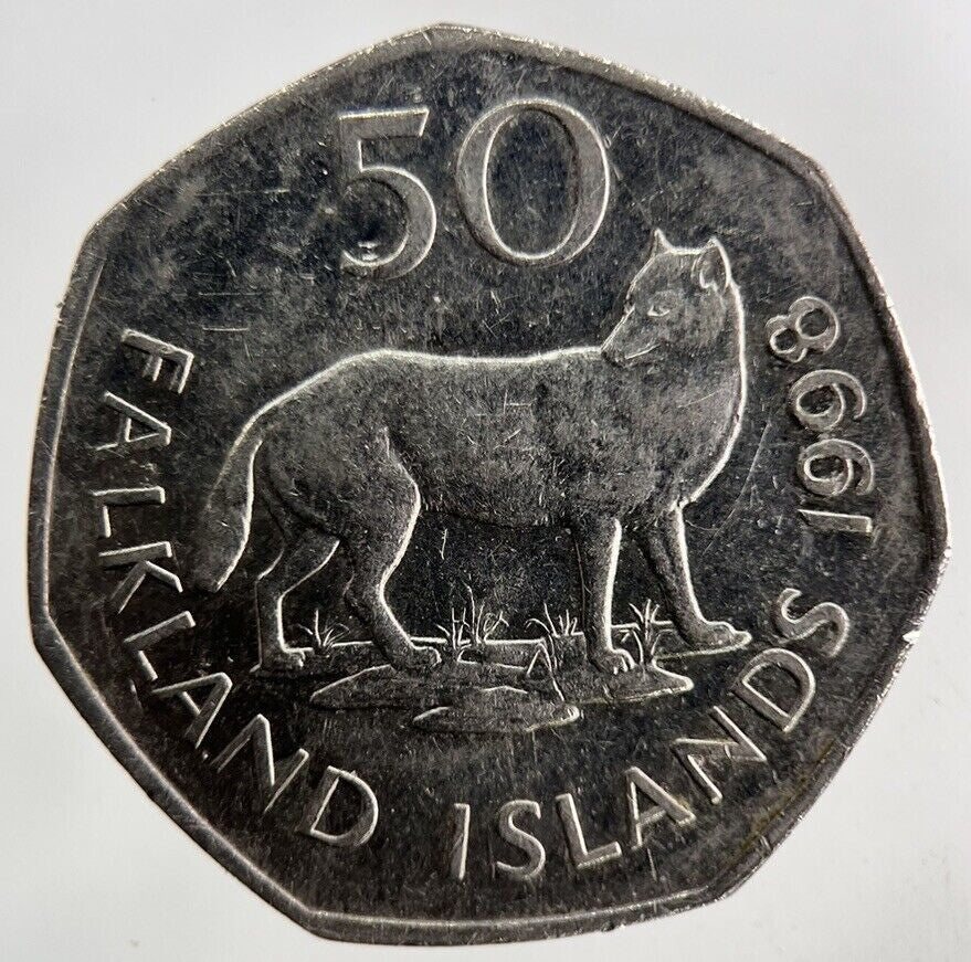 1998 Falkland Islands 50p Fifty-Pence Coin | Fine Collectable Grade