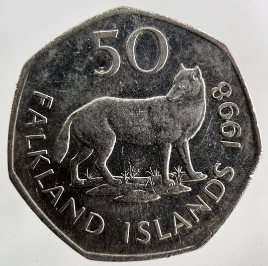 1998 Falkland Islands 50p Fifty-Pence Coin | Fine Collectable Grade