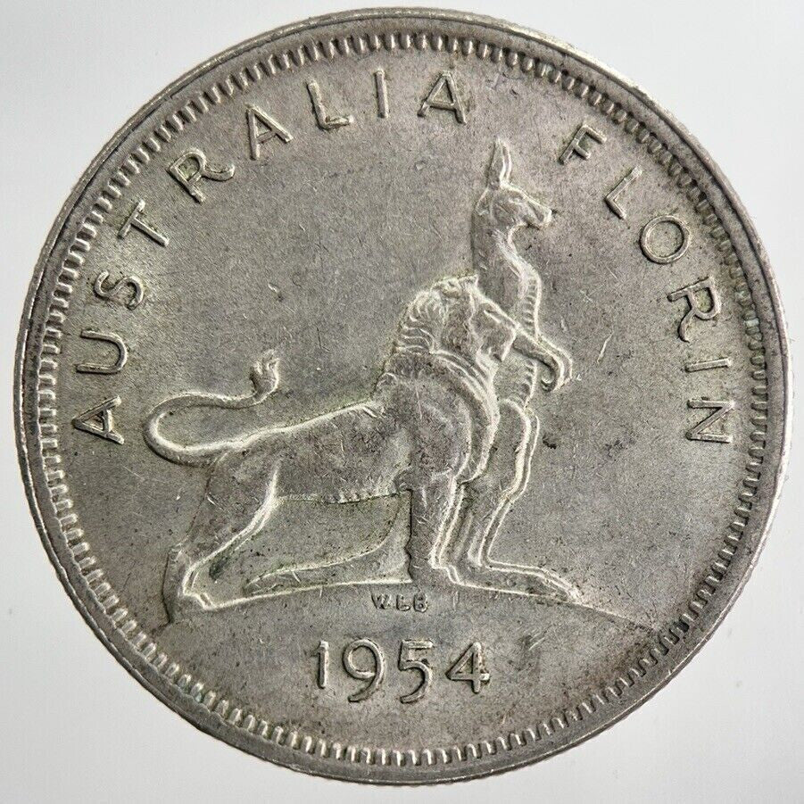 1954 Australia Florin Silver Coin | Very High Grade | a6743