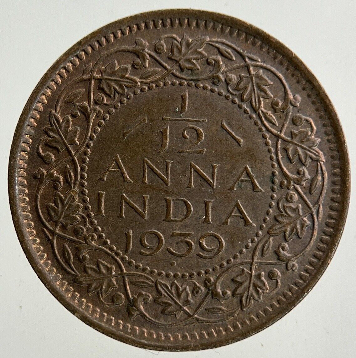 1939 India 1/12 Anna Coin | Very High Grade