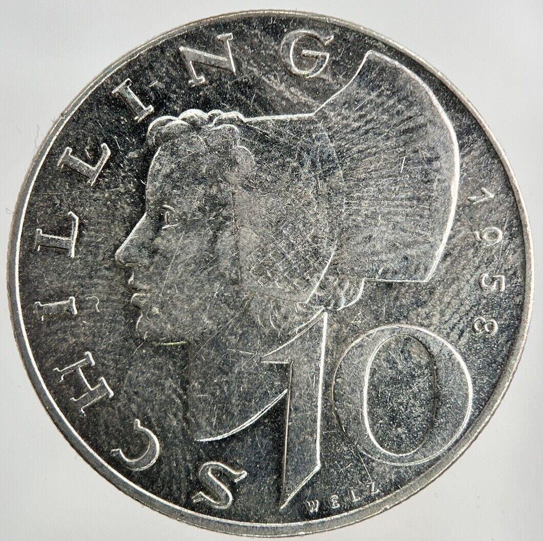 1958 Austria 10 Schilling Silver Coin | Collectable Grade