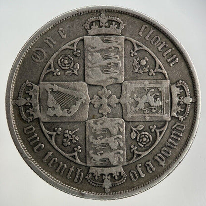 British Victoria Gothic Florin Silver Coin | Fine Collectable Grade