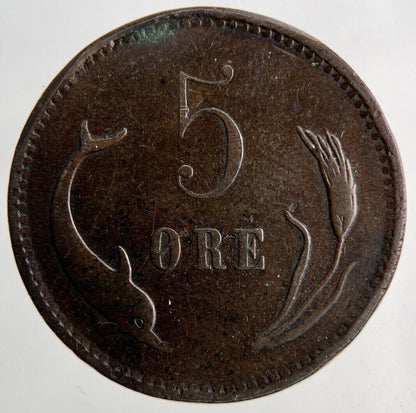 1884 Denmark 5 Ore Coin | Fine Collectable Grade