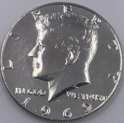 1969 US USA Kennedy Half Dollar | American Silver Coin | Very High Grade | a250