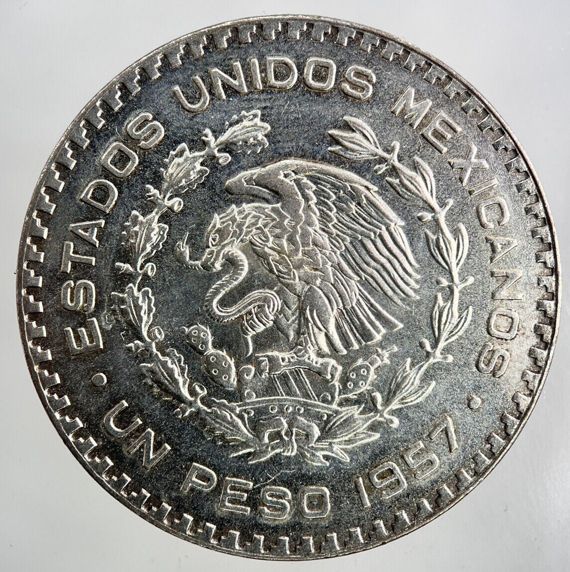 1957 Mexico Un 1 Peso Silver Coin | Very High Grade