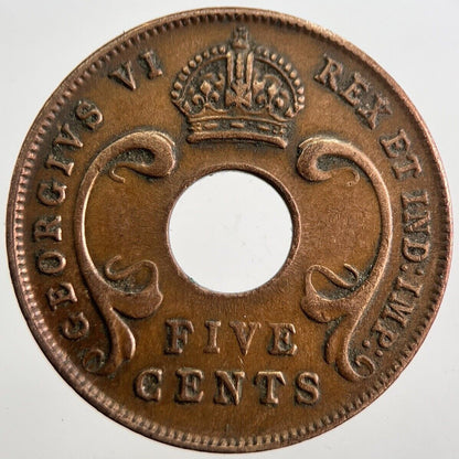 1941 East Africa 5 Five Cents Coin | Fine Collectable Grade | a7552