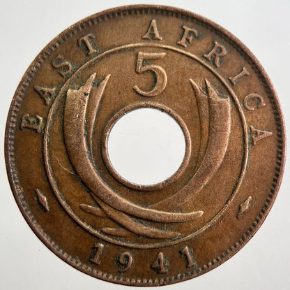 1941 East Africa 5 Five Cents Coin | Fine Collectable Grade | a7552