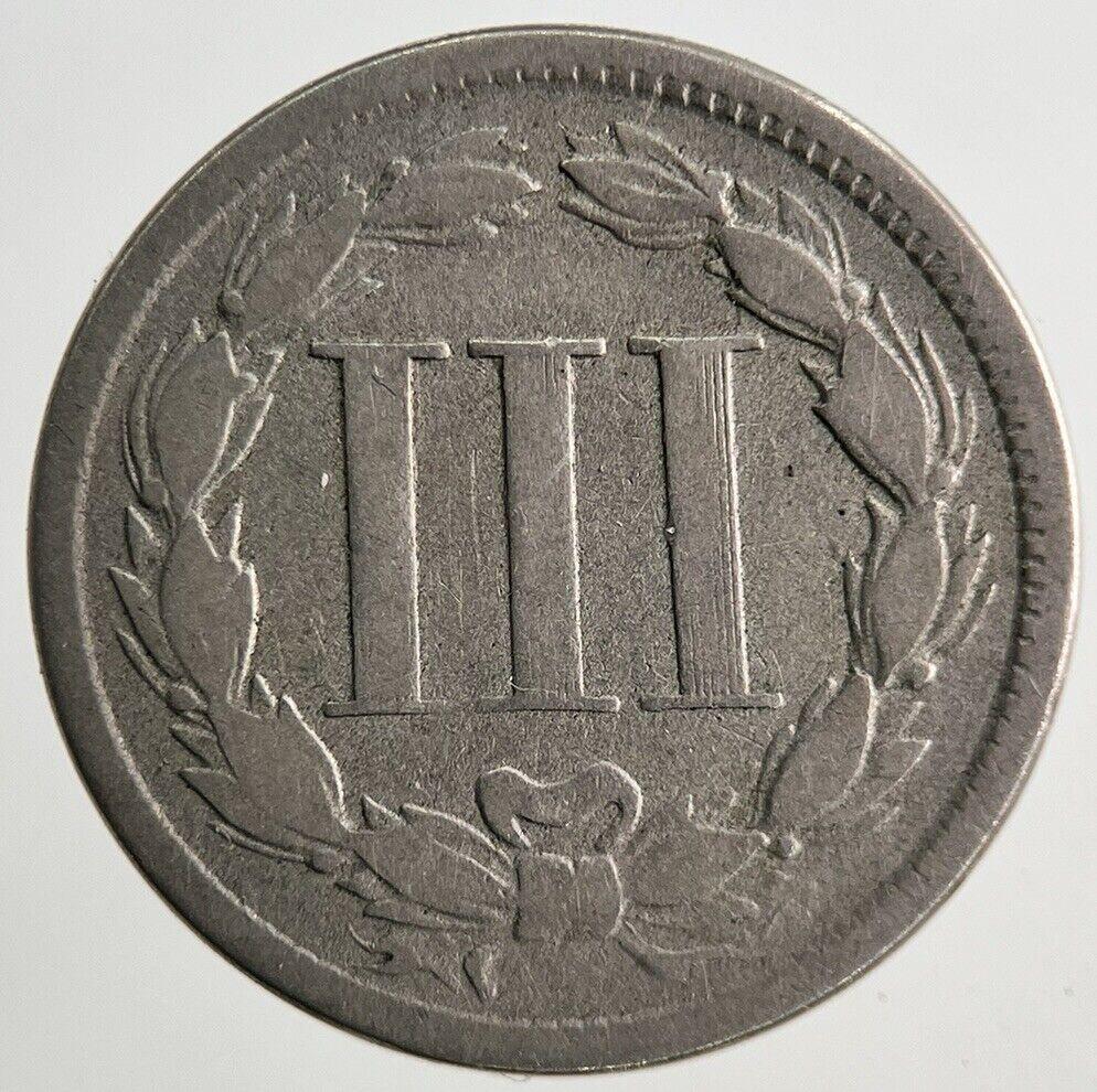 1865 US USA 3 Cents III Coin | Fine Collectable Grade