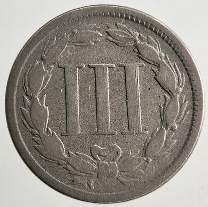 1865 US USA 3 Cents III Coin | Fine Collectable Grade