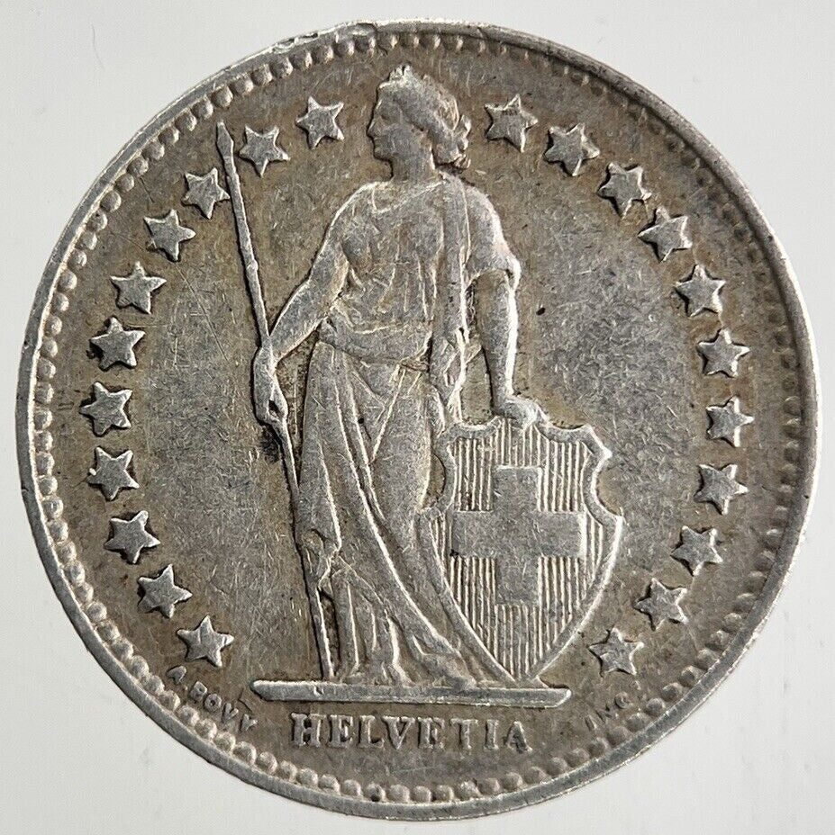 1944 Switzerland Swiss 1/2 Half Franc Silver Coin | Fine Collectable Grade