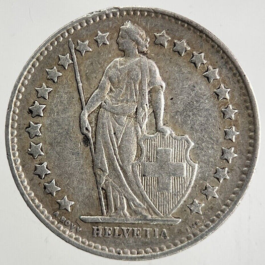 1944 Switzerland Swiss 1/2 Half Franc Silver Coin | Fine Collectable Grade