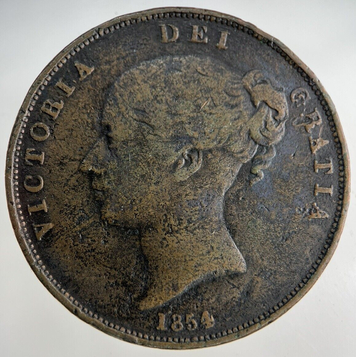 1854 Victoria One Penny Coin | Fine Collectable Grade