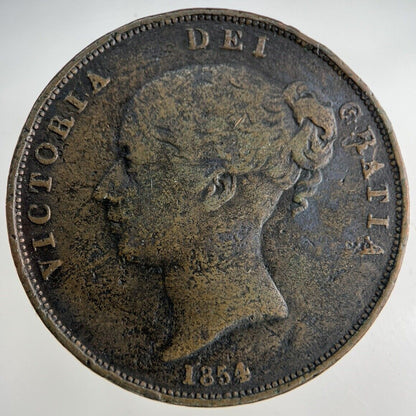 1854 Victoria One Penny Coin | Fine Collectable Grade