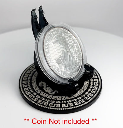Black Dragon Themed 1oz Silver or Gold Coins / Amulet / Medal Display Stand