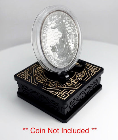 Black & Gold 1oz Silver or Gold Coins / Amulet / Medal Display Stand