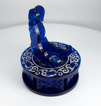 Clear Blue Yin & Yang 1oz Silver or Gold Coins / Amulet / Medal Display Stand