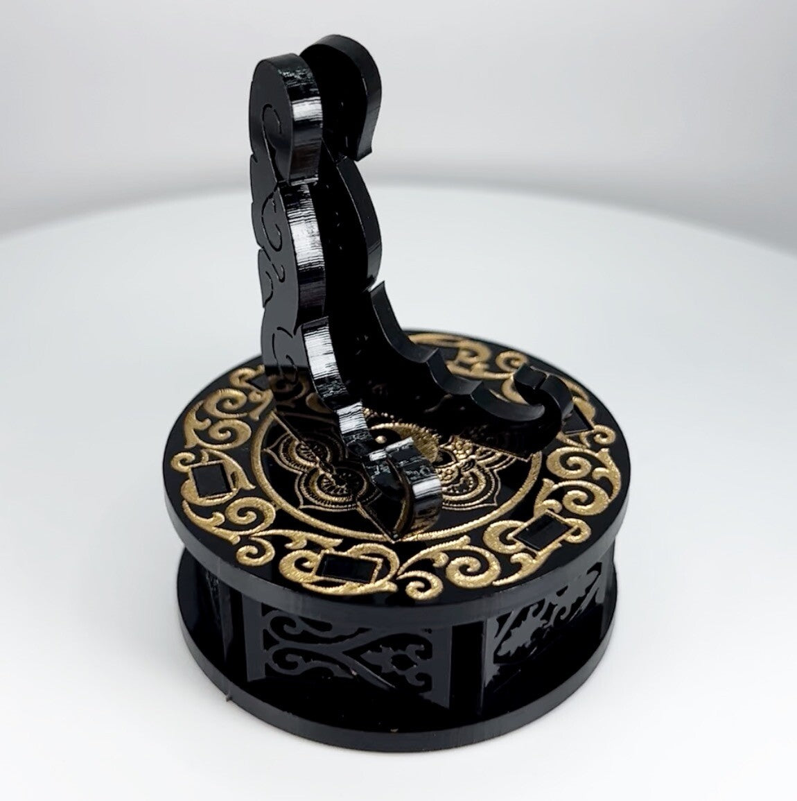 Black & Gold Yin & Yang 1oz Silver or Gold Coins / Amulet / Medal Display Stand