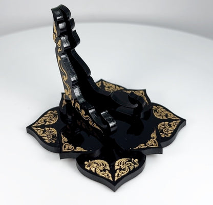 Black & Gold Thai 1oz Silver or Gold Coins / Amulet / Medal Display Stand