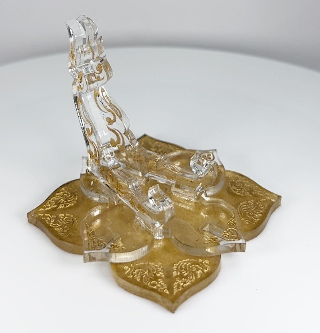 Clear & Gold Thai 1oz Silver or Gold Coins / Amulet / Medal Display Stand