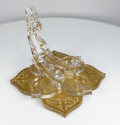 Clear & Gold Thai 1oz Silver or Gold Coins / Amulet / Medal Display Stand