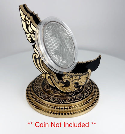 Gold & Black Yin & Yang 1oz Silver or Gold Coins / Amulet / Medal Display Stand