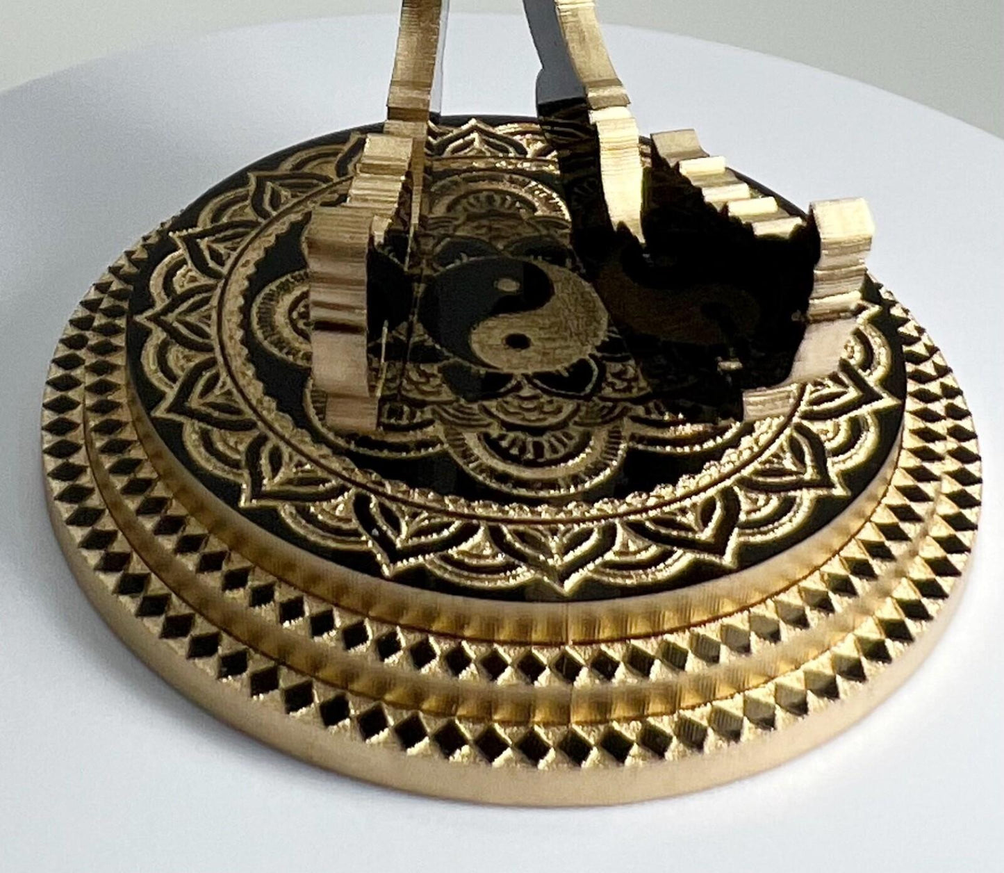 Gold & Black Yin & Yang 1oz Silver or Gold Coins / Amulet / Medal Display Stand