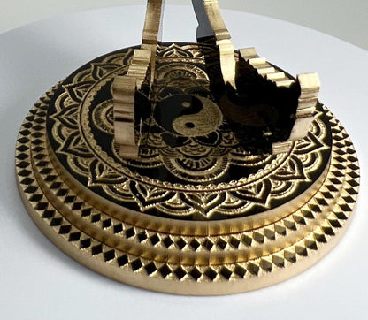 Gold & Black Yin & Yang 1oz Silver or Gold Coins / Amulet / Medal Display Stand