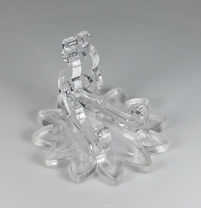 Clear Flower Themed Coin / Amulet / Medal Display Stand