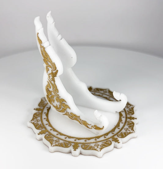 Gold & White 1oz Silver or Gold Coins / Amulet / Medal Display Stand