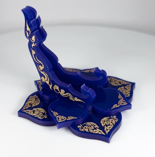 Gold & Blue Thai 1oz Silver or Gold Coins / Amulet / Medal Display Stand