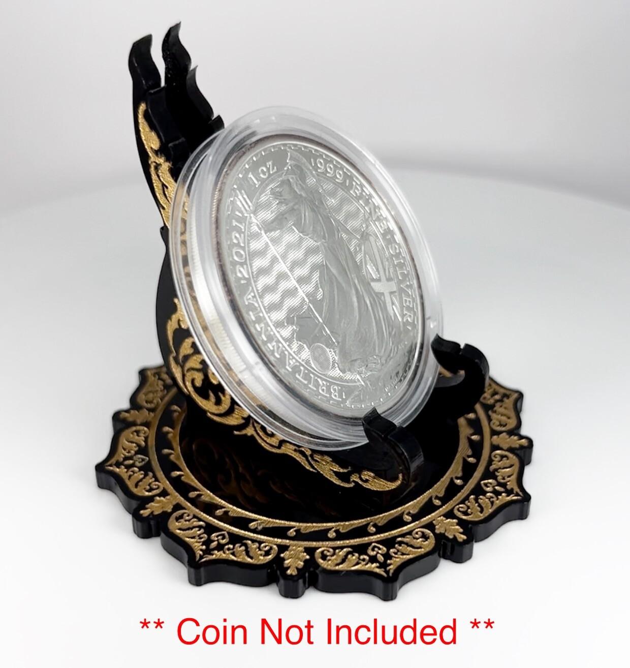 Black & Gold 1oz Silver or Gold Coins / Amulet / Medal Display Stand