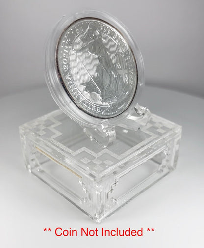 Clear 1oz Silver or Gold Coins / Amulet / Medal Display Stand