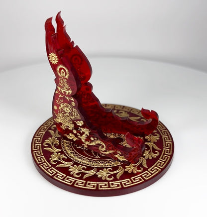 Red & Gold Yin & Yang 1oz Silver or Gold Coins / Amulet / Medal Display Stand