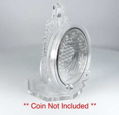 Clear Dragon 1oz Silver or Gold Coins / Amulet / Medal Display Stand
