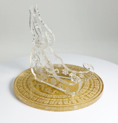 Clear Dragon 1oz Silver or Gold Coins / Amulet / Medal Display Stand